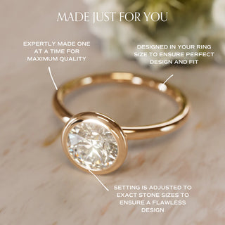 3.00CT Round Cut Diamond Bezel Solittaire Engagement Ring