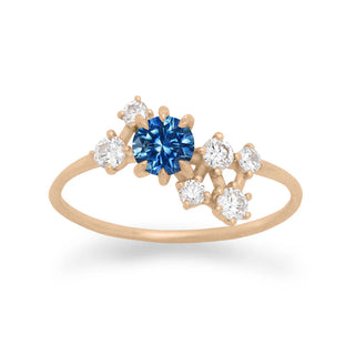 2.50CT Blue Round Cut Diamond Clusyer Unique Engagement Ring
