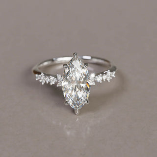5.00CT Marquise Cut Diamond Cluster Unique Engagement Ring