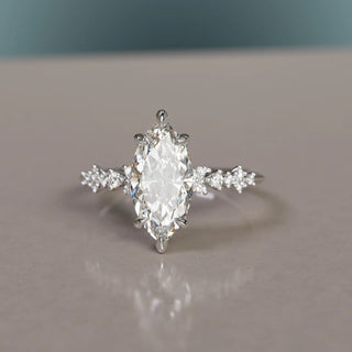 5.00CT Marquise Cut Diamond Cluster Unique Engagement Ring