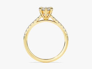 1.0CT heart-cut moissanite ring with elegant pavé diamond setting