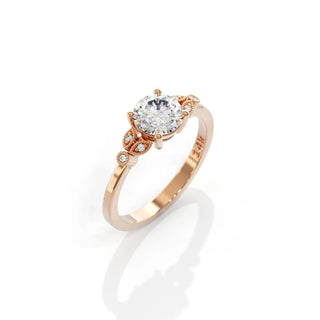 1.0TCW Round Vintage Moissanite Diamond Unique Bridal Engagement Ring Set