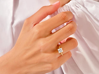 1.5TCW Princess Solitaire Moissanite Diamond Unique Bridal Engagement Ring Set