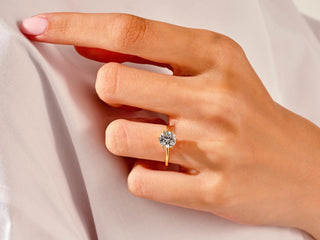 1.5TCW Round Solitaire 6 Prong Moissanite Diamond Unique Bridal Engagement Ring Set