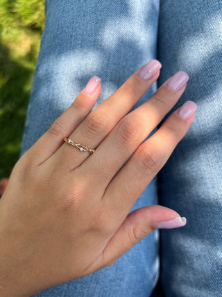 2.0TCW Oval Twig Moissanite Diamond Unique Bridal Engagement Ring Set