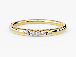 Round Moissanite Diamond Wedding Band