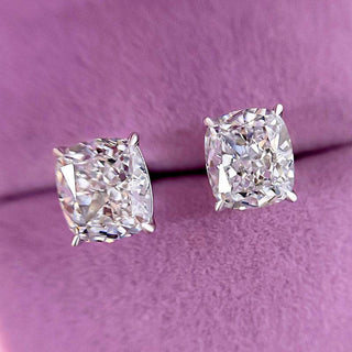 2.0CT Cushion Moissanite Diamond Stud Earrings