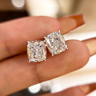 2.0CT Cushion Moissanite Diamond Stud Earrings