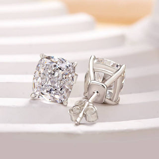 2.0CT Cushion Moissanite Diamond Stud Earrings