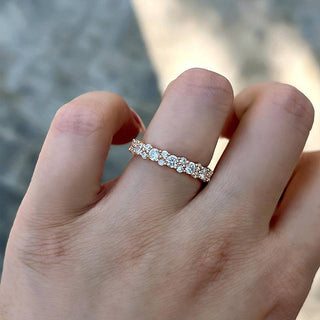 Round Moissanite Diamond Full Eternity Wedding Band