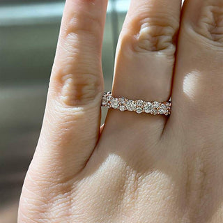Round Moissanite Diamond Full Eternity Wedding Band