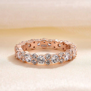 Round Moissanite Diamond Full Eternity Wedding Band