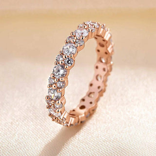Round Moissanite Diamond Full Eternity Wedding Band