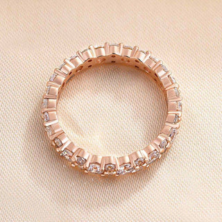 Round Moissanite Diamond Full Eternity Wedding Band