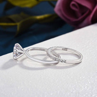 2.0CT Round Moissanite Diamond  Pave Bridal Engagement Ring