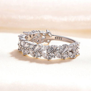 Marquise & trapper Baguette Moissanite Diamond Cluster Wedding Band