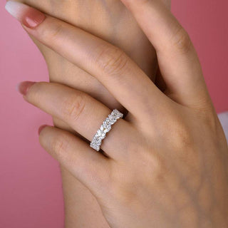 Marquise & trapper Baguette Moissanite Diamond Cluster Wedding Band