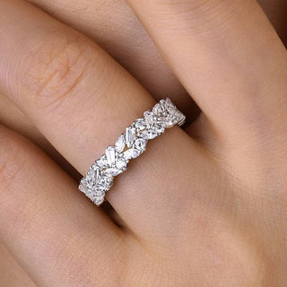 Marquise & trapper Baguette Moissanite Diamond Cluster Wedding Band