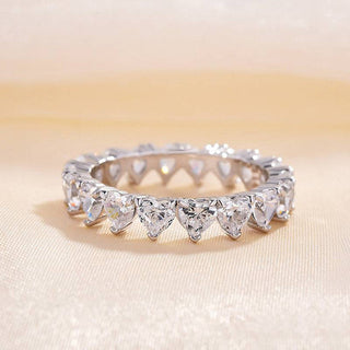 Heart Shape Moissanite Diamond Full Eternity Wedding Band