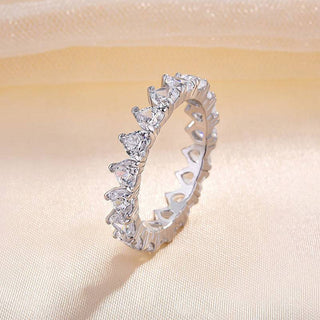 Heart Shape Moissanite Diamond Full Eternity Wedding Band