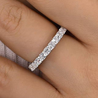 Princess Moissanite Diamond Half Eternity Wedding Band