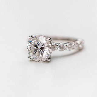 3.0CT Round Moissanite Diamond Hidden Halo Pave Bridal Engagement Ring