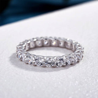 3.0CT Round Moissanite Diamond Hidden Halo Pave Bridal Engagement Ring