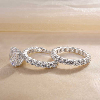 3.0CT Round Moissanite Diamond Hidden Halo Pave Bridal Engagement Ring