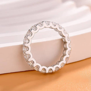 Asscher  Moissanite Diamond Full Eternity Wedding Band