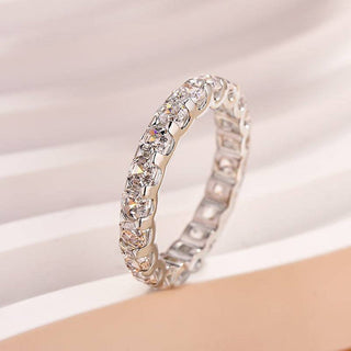 Asscher  Moissanite Diamond Full Eternity Wedding Band