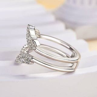 Marquise &  Round Moissanite Diamond Curve Wedding Band