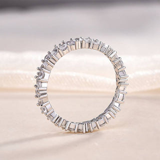 Marquise & Round  Moissanite Diamond Full  Eternity Wedding Band