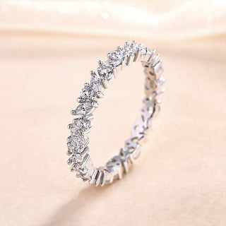 Marquise & Round  Moissanite Diamond Full  Eternity Wedding Band