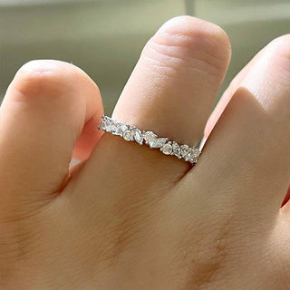 Marquise & Round  Moissanite Diamond Full  Eternity Wedding Band