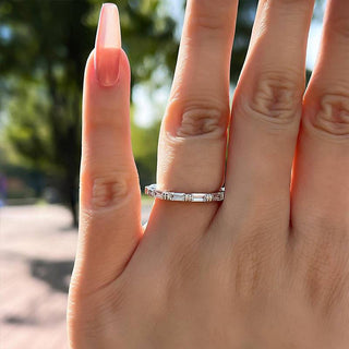Baguette Moissanite Diamond Full Eternity Wedding Band