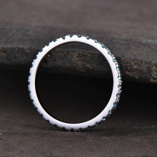 Round Moissanite Diamond Full Eternity Wedding Band
