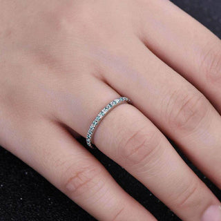 Round Moissanite Diamond Full Eternity Wedding Band