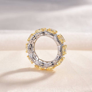Cushion Moissanite Diamond Halo  Full Eternity wedding Band