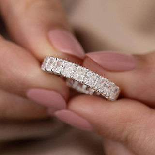 7.0CT Radiant Moissanite Diamond Hidden Halo Pave Bridal Engagement Ring Set