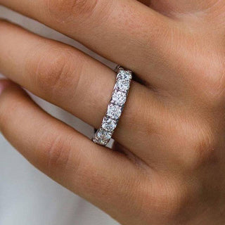 Round Moissanite Diamond Full Eternity wedding Band