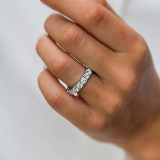 Round Moissanite Diamond Full Eternity wedding Band