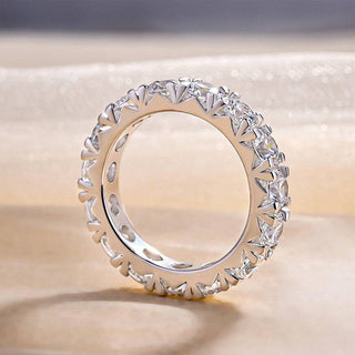 Round Moissanite Diamond Full Eternity wedding Band