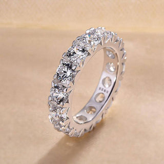 Round Moissanite Diamond Full Eternity wedding Band