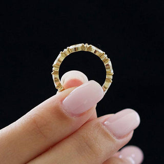 Marquise & Round Moissanite Diamond Full Eternity Wedding Band