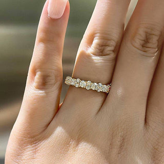 Round Moissanite Diamond Full Eternity Wedding Band