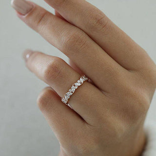 Marquise & Round  Moissanite Diamond Full  Eternity Wedding Band