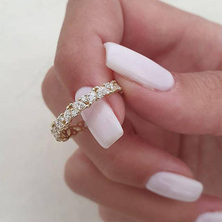 Marquise & Round  Moissanite Diamond Full  Eternity Wedding Band