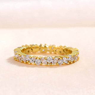 Marquise & Round  Moissanite Diamond Full  Eternity Wedding Band