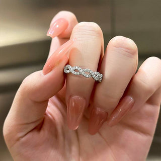 Round Moissanite Diamond Infinity Wedding Band