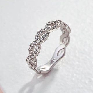 Round Moissanite Diamond Infinity Wedding Band
